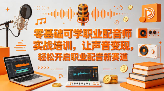 零基础可学职业配音师实战培训，让声音变现，轻松开启职业配音新赛道 - 52网创-52网创