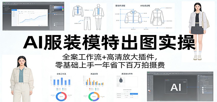 AI服装模特出图实操：全案工作流+ 高清放大插件，零基础上手一年省下百万拍摄费 - 52网创-52网创