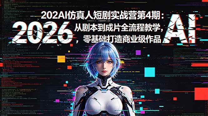 （18656期）2026AI仿真人短剧实战营第4期：从剧本到成片全流程教学，零基础打造商业级作品 - 52网创-52网创