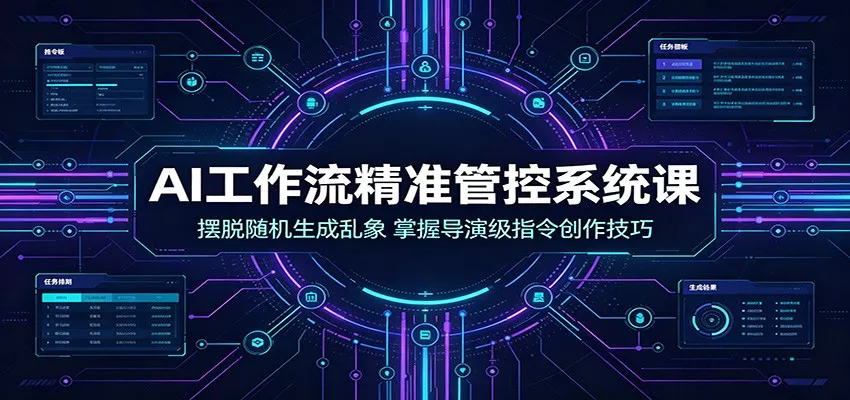 AI工作流精准管控系统课：摆脱随机生成乱象，掌握导演级指令创作技巧 - 52网创-52网创