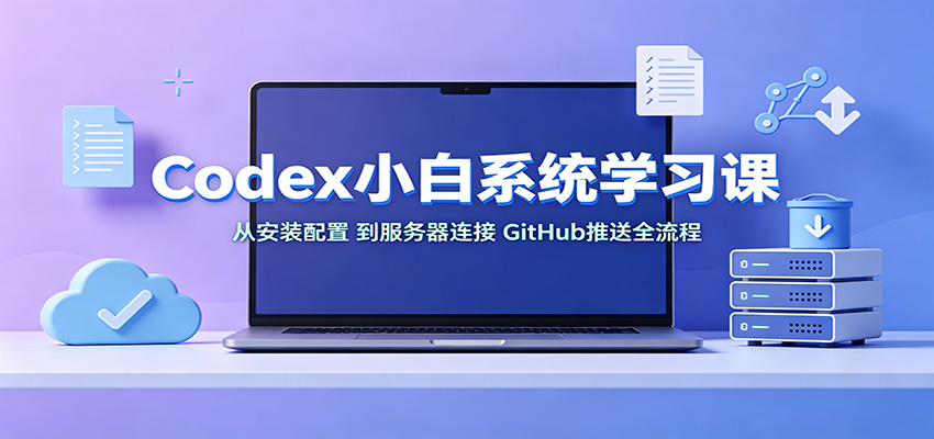 Codex小白系统学习课：小从安装配置，到服务器连接、GitHub推送全流程-52网创