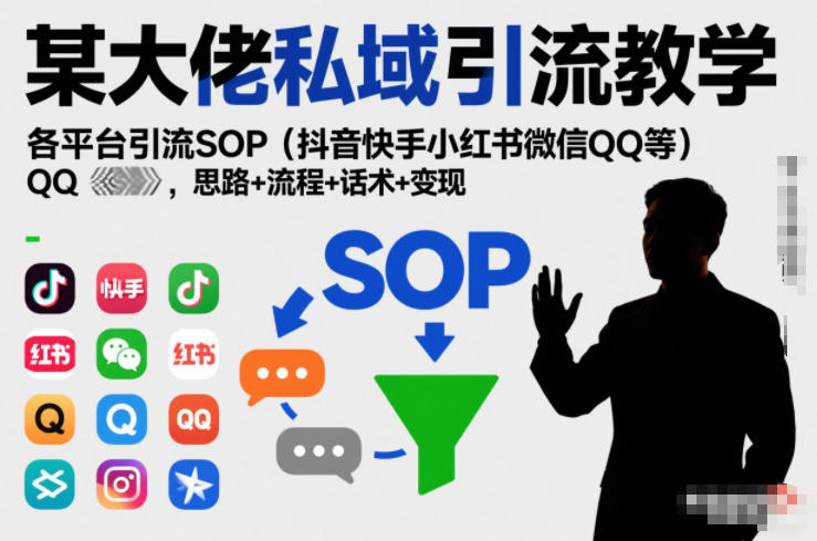 某大佬私域引流教学，各平台引流SOP（抖音快手小红书微信QQ等），思路+流程+话术+变现（更新0708） - 52网创-52网创