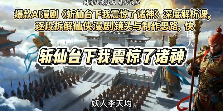 爆款AI漫剧《斩仙台下我震惊了诸神》深度解析课，逐段拆解仙侠漫剧镜头与制作思路，快速复刻爆款创作模式 - 52网创-52网创