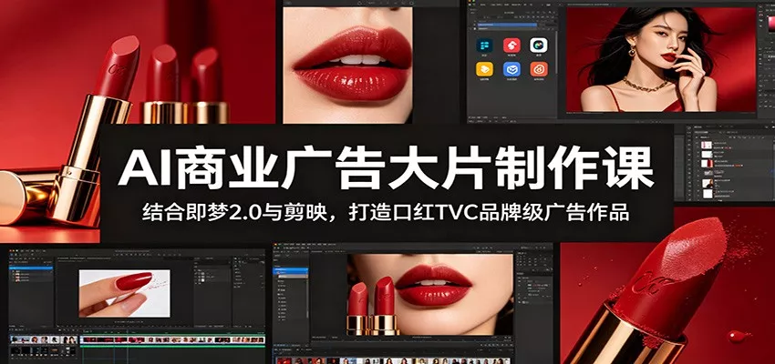 AI商业广告大片制作课：结合即梦2.0与剪映，打造口红TVC品牌级广告作品-52网创