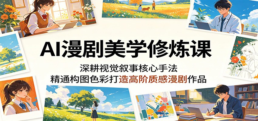AI漫剧美学修炼课：深耕视觉叙事核心手法，精通构图色彩打造高阶质感漫剧作品 - 52网创-52网创