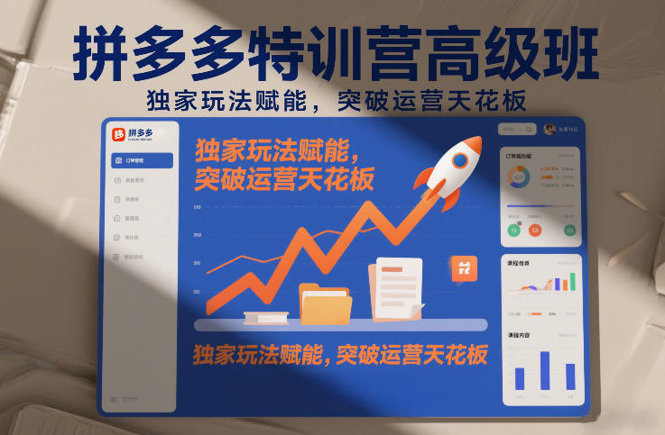 拼多多特训营高阶班，独家玩法赋能，突破运营天花板（更新26年3月19日） - 52网创-52网创