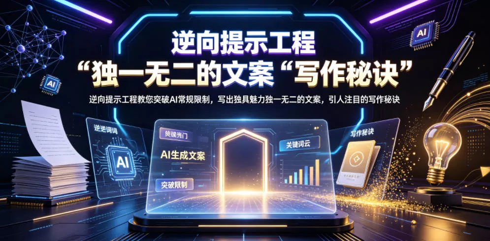 逆向提示工程教您突破AI常规限制，写出独具魅力独一无二的文案，引人注目的写作秘诀【原创双语字幕】-52网创