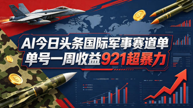 AI今日头条国际军事赛道，单号一周收益921，超暴力 - 52网创-52网创