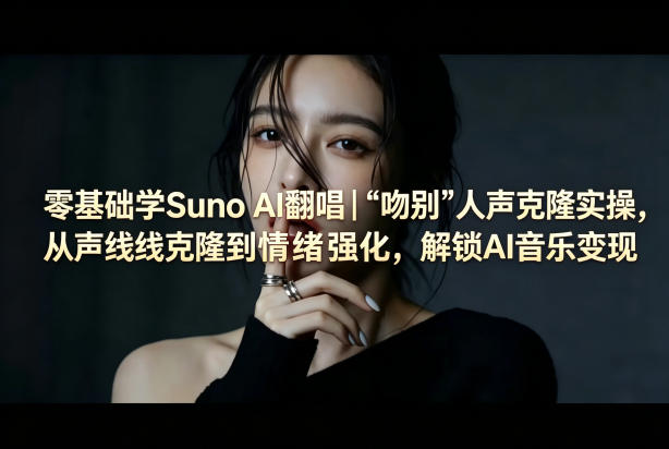 零基础学Suno AI翻唱｜《吻别》人声克隆实操，从声线克隆到情绪强化，解锁AI音乐变现 - 52网创-52网创