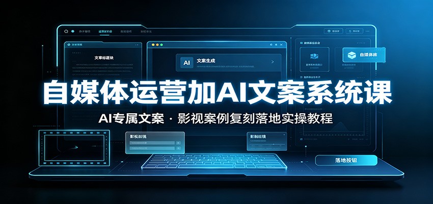 自媒体运营加AI文案系统课：：AI专属文案，影视案例复刻落地实操教程 - 52网创-52网创