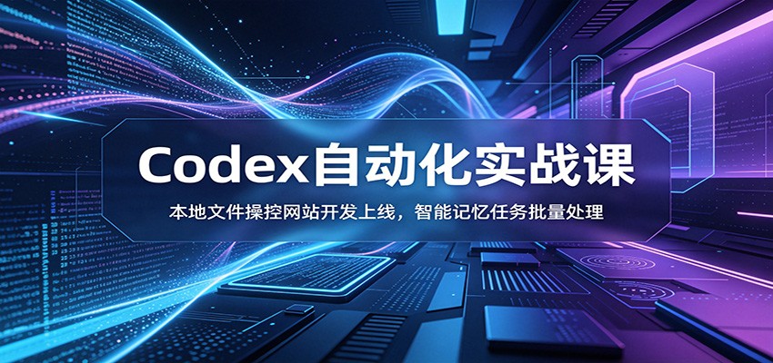 Codex自动化实战课:本地文件操控网站开发上线,智能记忆任务批量处理 Codex自动化实战课:本地文件操控网站开发上线,智能记忆任务批量处理