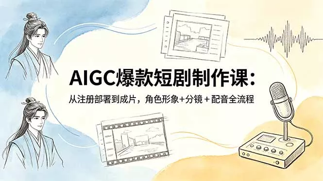 AIGC爆款短剧制作课：从注册部署到成片，角色形象+分镜+配音全流程 - 52网创-52网创
