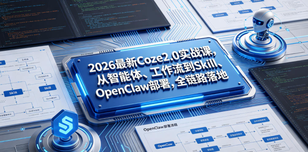 2026最新Coze2.0实战课，从智能体、工作流到Skill、OpenClaw部署，全链路落地 - 52网创-52网创