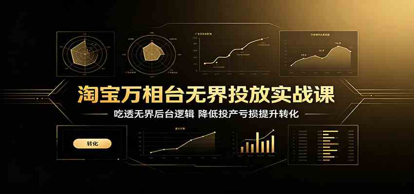 淘宝万相台无界投放实战课：吃透无界后台逻辑，降低投产亏损提升转化 - 52网创-52网创