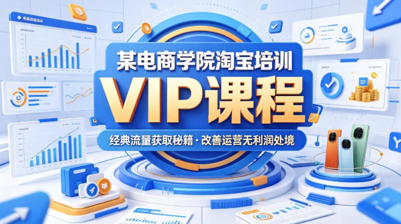某电商学院淘宝培训VIP课程，各种经典有用的流量获取秘籍，改善运营产品没利润的处境(2026年5月) - 52网创-52网创