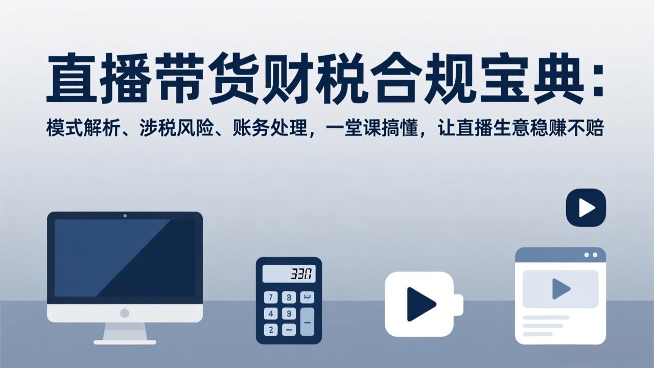直播带货财税合规宝典：模式解析、涉税风险、账务处理，一堂课搞懂，让直播生意稳赚不赔 - 52网创-52网创