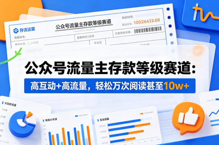 公众号流量主之存款等级赛道，高互动+高流量，轻松达到万次阅读，甚至10w+ - 52网创-52网创