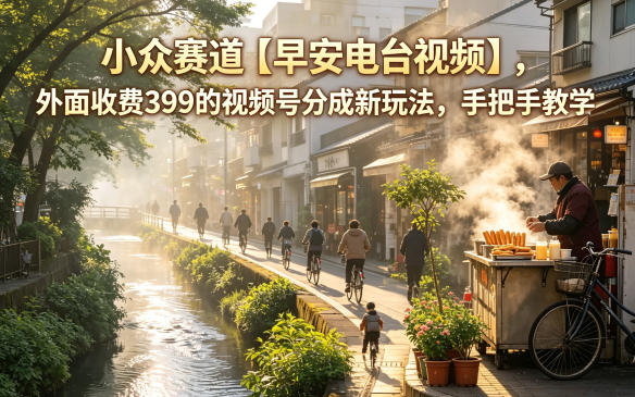 小众赛道【早安电台视频】，外面收费399的视频号分成新玩法，手把手教学 - 52网创-52网创
