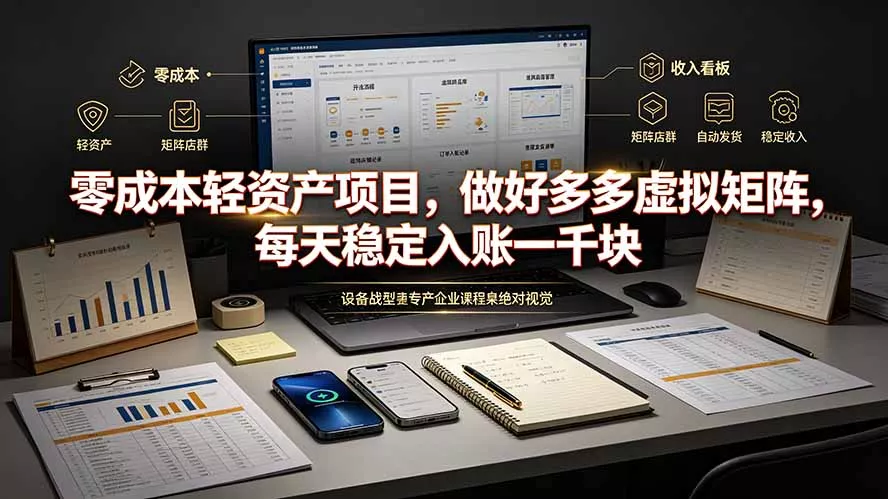 零成本轻资产项目，做好多多虚拟矩阵，每天稳定入账一千块 - 52网创-52网创