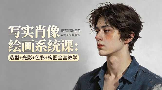 写实肖像绘画系统课:造型+光影+色彩+构图全套教学,配套笔刷+示范+作业点评 写实肖像绘画系统课:造型+光影+色彩+构图全套教学,配套笔刷+示范+作业点评