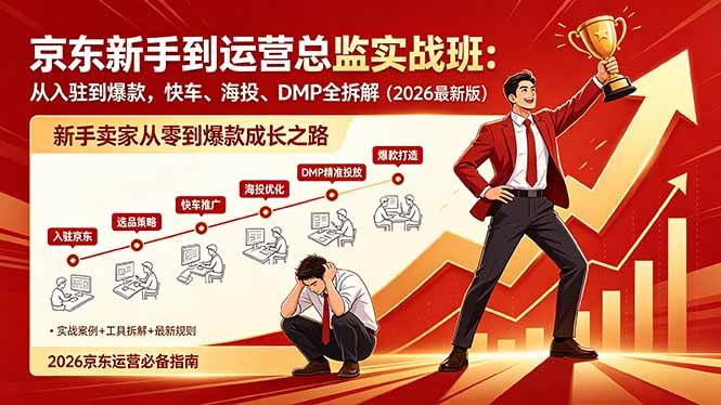 （18291期）京东新手到运营总监实战班：从入驻到爆款，快车、海投、DMP全拆解，2026最新版 - 52网创-52网创
