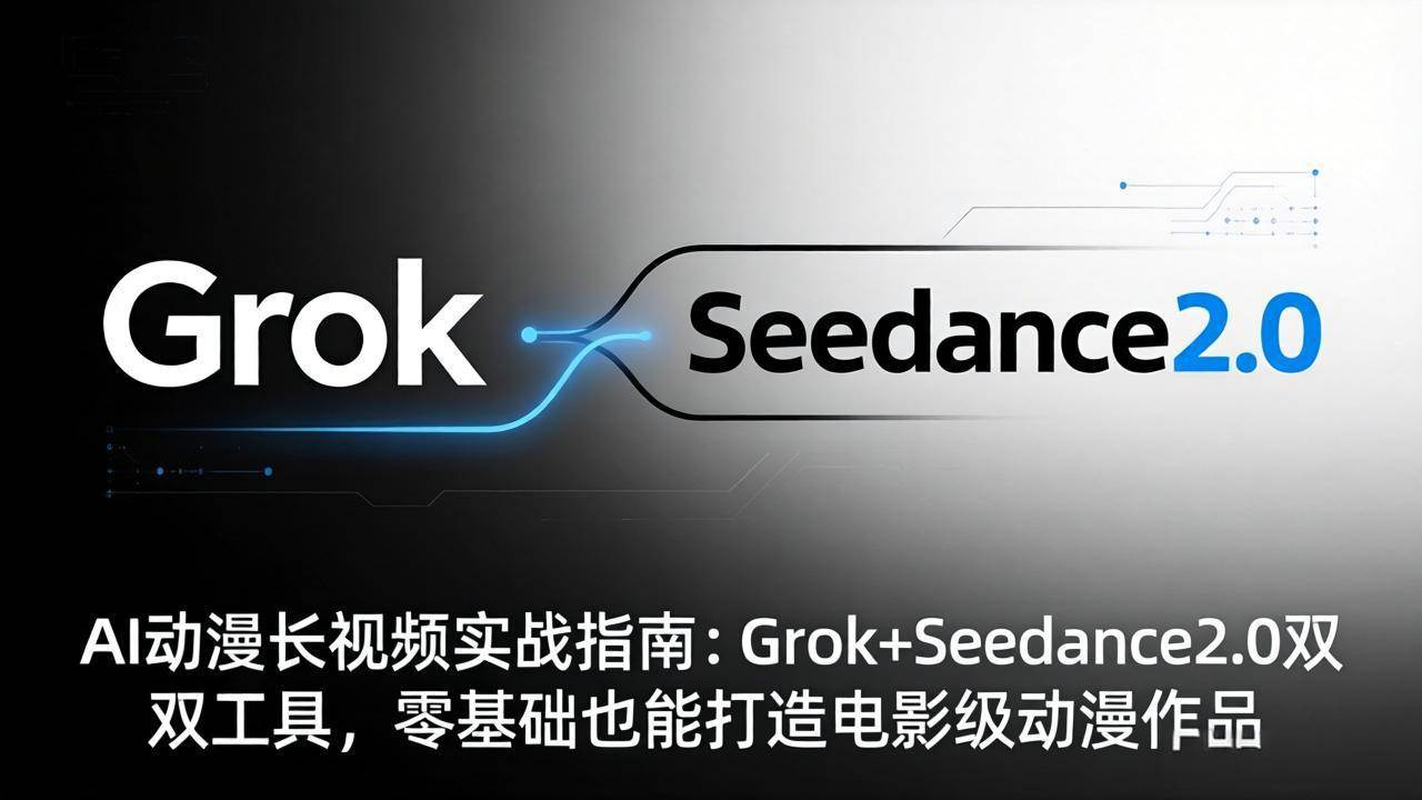 （18153期）AI动漫长视频实战指南：Grok+Seedance2.0双工具，零基础也能打造电影级动漫作品-52网创