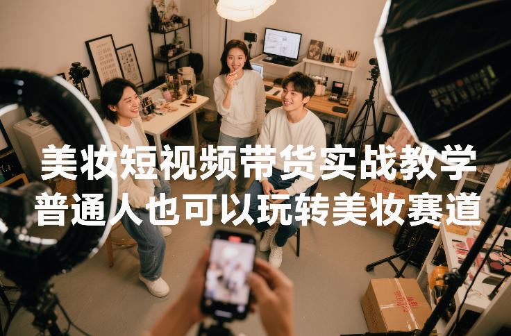 美妆短视频带货实战教学，普通人也可以玩转美妆赛道-52网创