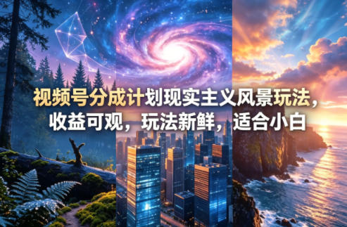 视频号分成计划现实主义风景玩法，收益可观，玩法新鲜，适合小白 - 52网创-52网创