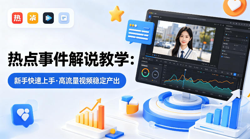 某大V的热点事件解说教学，新手也能快速上手，稳定产出高流量解说视频 - 52网创-52网创