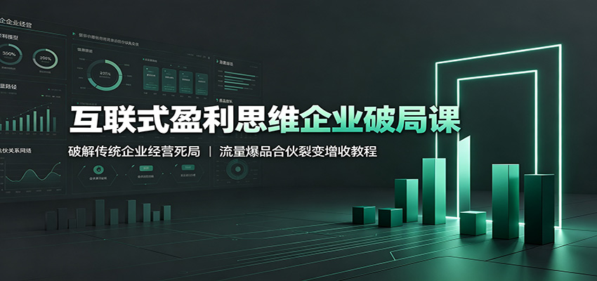 互联式盈利思维企业破局课：破解传统企业经营死局，流量爆品合伙裂变增收教程 - 52网创-52网创