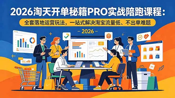 2026淘天开单秘籍PRO实战陪跑课程：全套落地运营玩法，一站式解决淘宝流量低、不出单难题 - 52网创-52网创