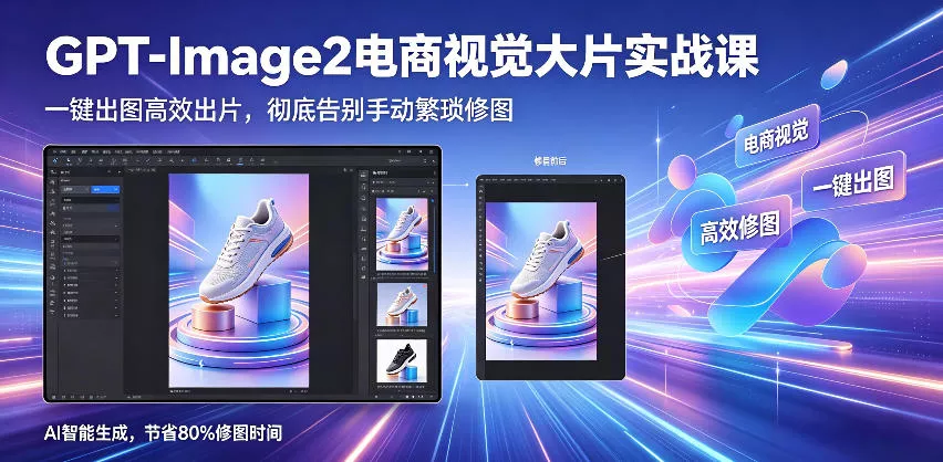 GPT-Image2电商视觉大片实战课，一键出图高效出片，彻底告别手动繁琐修图(更新) - 52网创-52网创