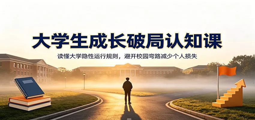 大学生成长破局认知课：读懂大学隐性运行规则，避开校园弯路减少个人损失 - 52网创-52网创