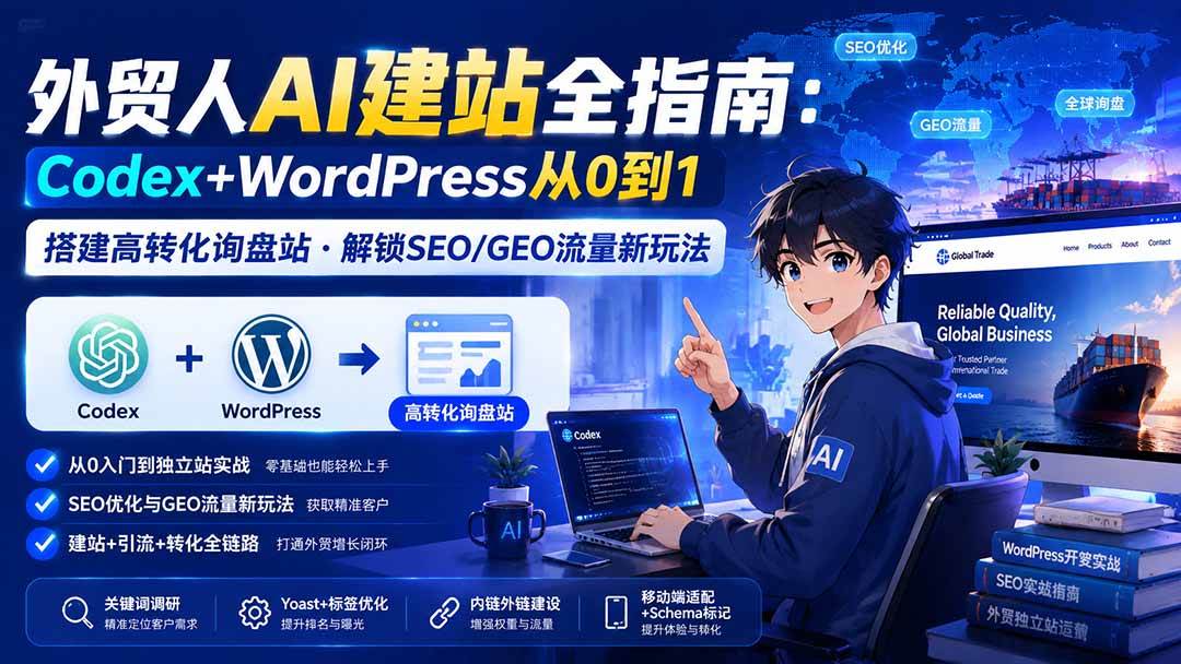 （19818期）外贸人AI建站全指南：Codex+WordPress从0到1·搭建高转化询盘站·解锁SEO/GEO流量新玩法-更新 - 52网创-52网创